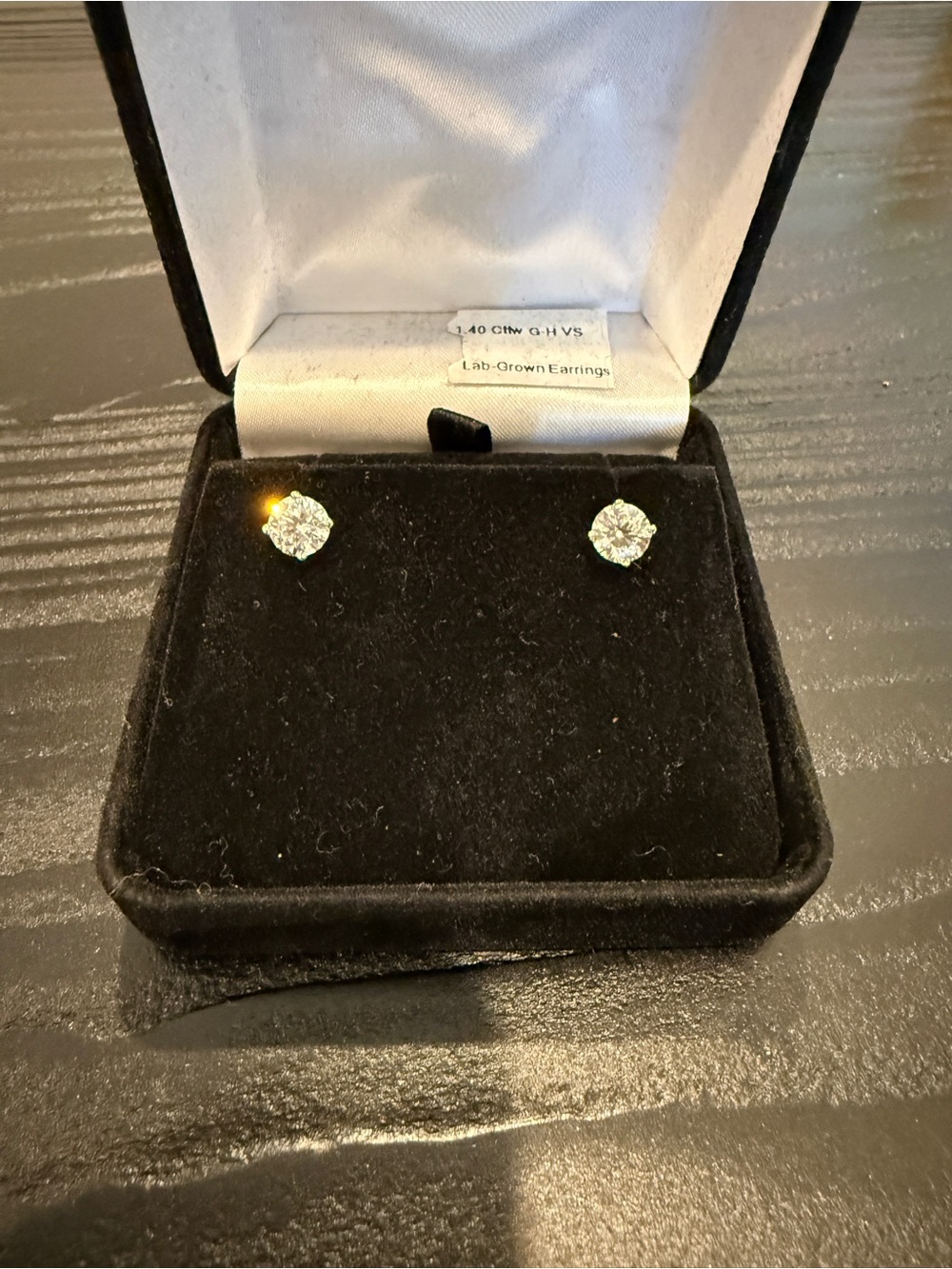 1.40 cttw 14K white gold lab grown diamond earrings